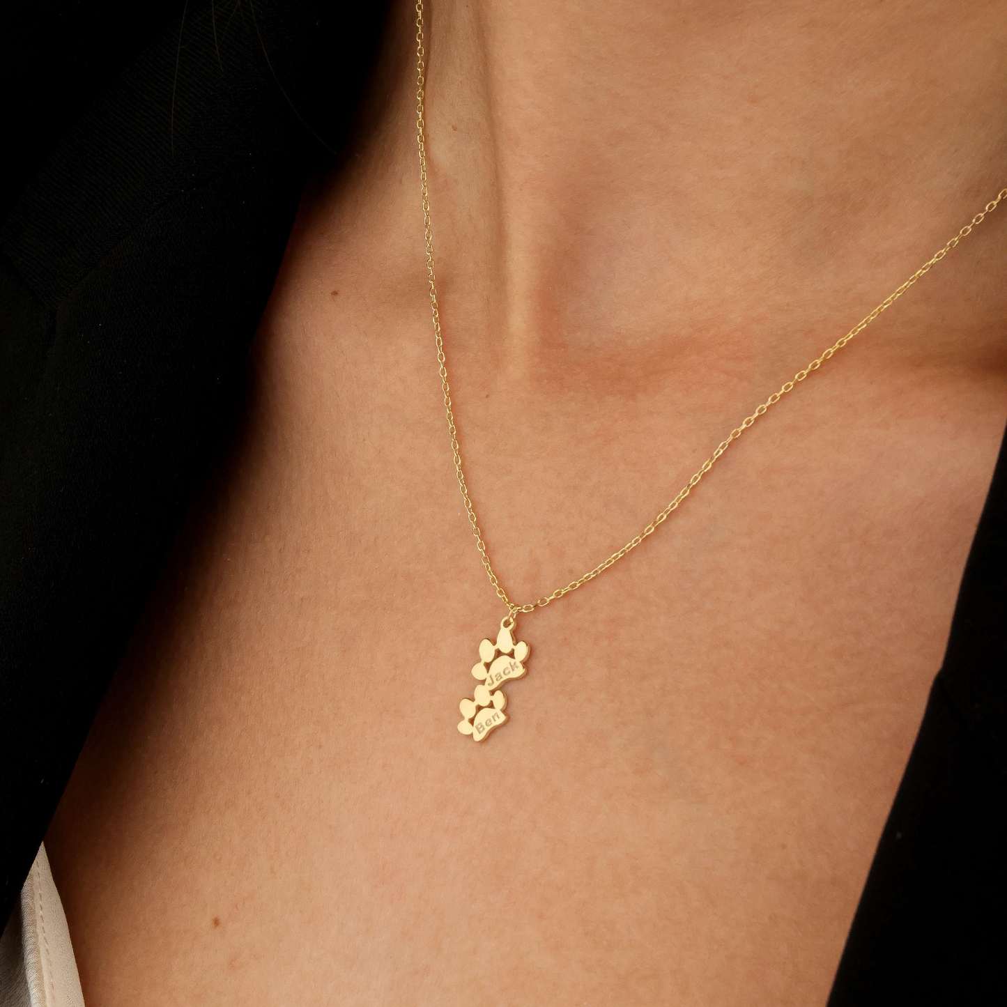 Paw Print Name Necklace (Or Bracelet)